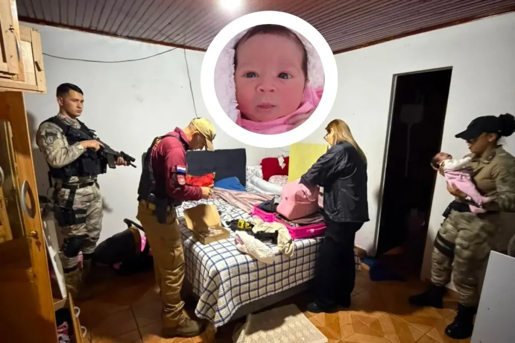 Bebê Ayla foi resgatada em uma casa em Pedro Juan Caballero, no Paraguai, durante operação conjunta entre policiais dos dois países (Foto: Divulgação)