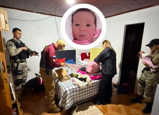 Bebê Ayla foi resgatada em uma casa em Pedro Juan Caballero, no Paraguai, durante operação conjunta entre policiais dos dois países (Foto: Divulgação)